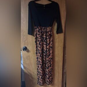 Black and Brown Leopard Print Jumpsuit
